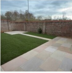 Finished landscaped garden and pathway